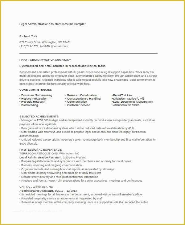 Free Administrative assistant Resume Templates Of 10 Administrative assistant Resumes Free Sample