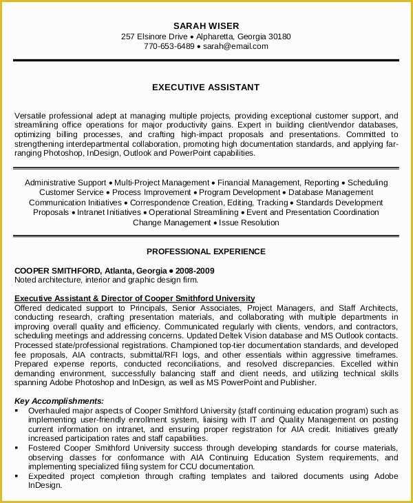 Free Administrative assistant Resume Templates Of 10 Executive Administrative assistant Resume Templates