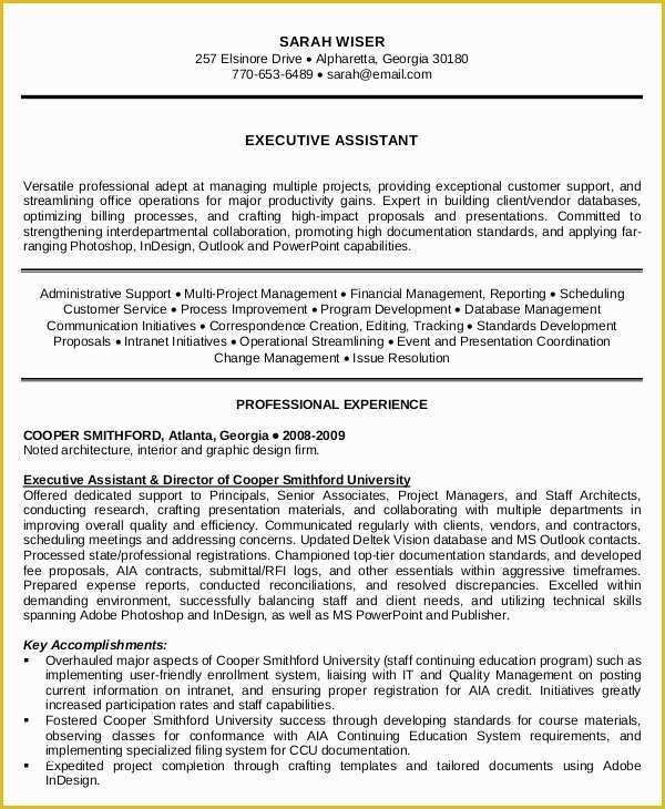 Free Administrative assistant Resume Templates Of 10 Executive Administrative assistant Resume Templates