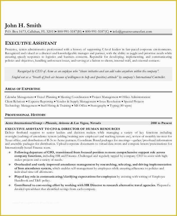 Free Administrative assistant Resume Templates Of 10 Executive Administrative assistant Resume Templates