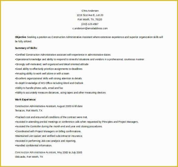 Free Administrative assistant Resume Templates Of 11 Word Administrative assistant Resume Templates Free