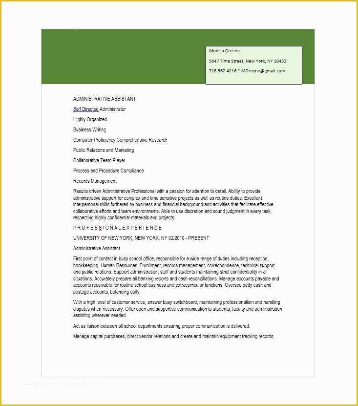 Free Administrative assistant Resume Templates Of 20 Free Administrative assistant Resume Samples