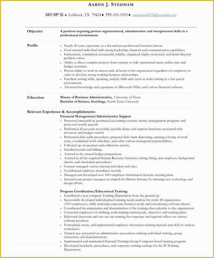 Free Administrative assistant Resume Templates Of Executive assistant Free Resume Samples