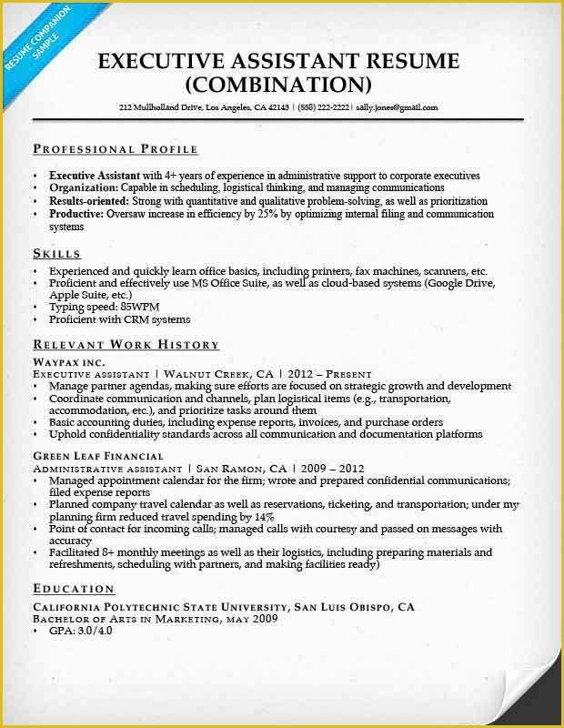 Free Administrative assistant Resume Templates Of Executive assistant Resume Example