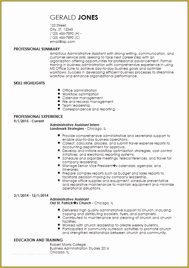Free Administrative assistant Resume Templates Of Free Entry Level Resume Templates