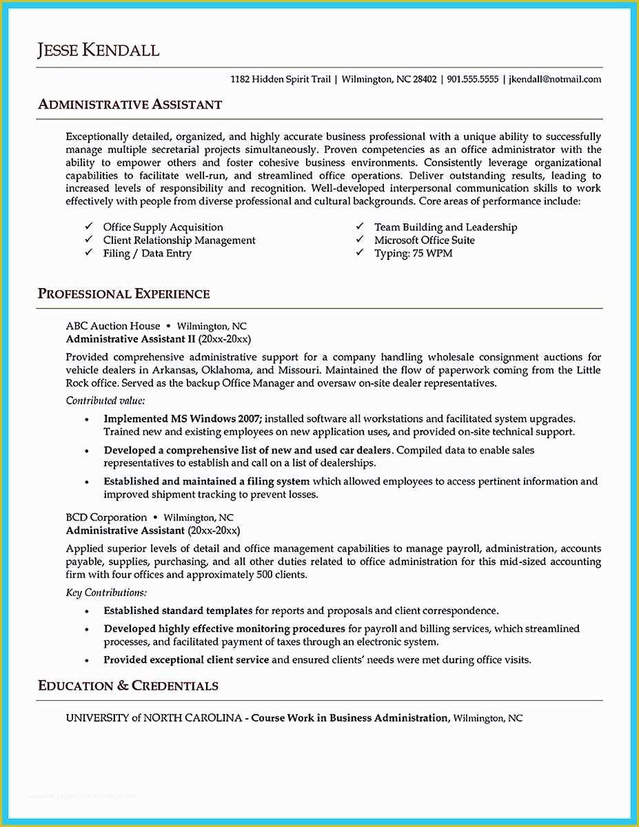 Free Administrative assistant Resume Templates Of Impressive Professional Administrative Coordinator Resume