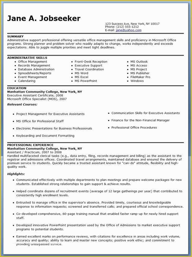 Free Administrative assistant Resume Templates Of Sample Resume Administrative assistant