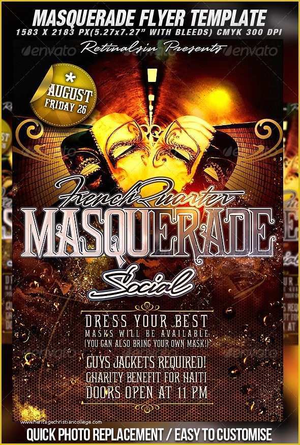 Free Adobe Flyer Templates Of Masquerade Flyer Template