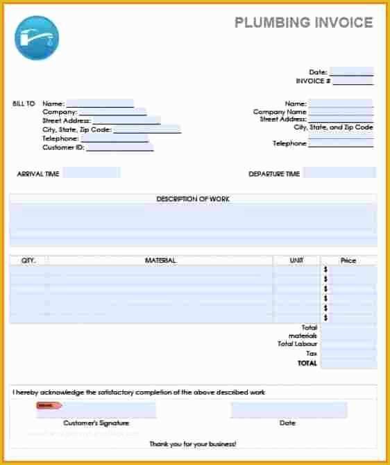 Free Adobe Pdf Templates Of 10 Plumbing Invoice forms