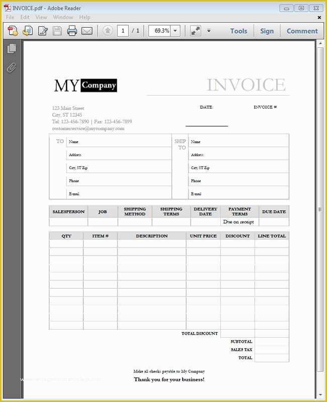 Free Adobe Pdf Templates Of Adobe Invoice Template Denryokufo