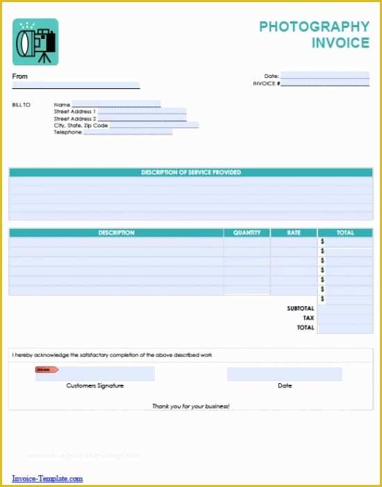 Free Adobe Pdf Templates Of Free Graphy Invoice Template Excel Pdf