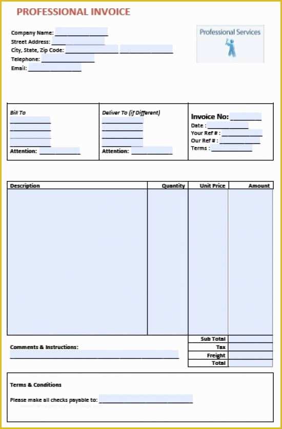 Free Adobe Pdf Templates Of Free Professional Services Invoice Template Excel