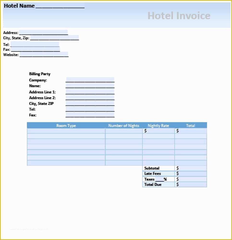 Free Adobe Pdf Templates Of Hotelnvoice Template Adobe Pdf Microsoft Word Free Excel