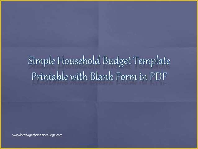 Free Adobe Pdf Templates Of Simple Household Bud Template to Print Blank form In