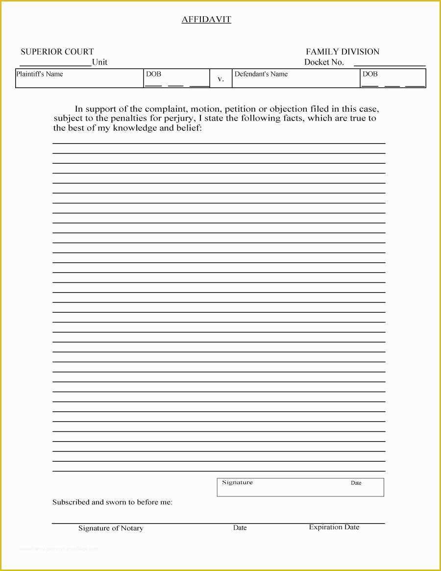 Free Affidavit Template Of 48 Sample Affidavit forms & Templates Affidavit Of