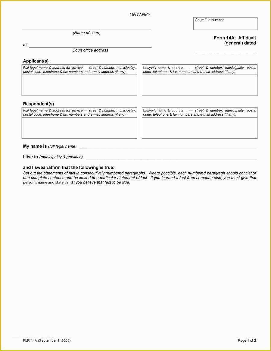 Free Affidavit Template Of 48 Sample Affidavit forms & Templates Affidavit Of