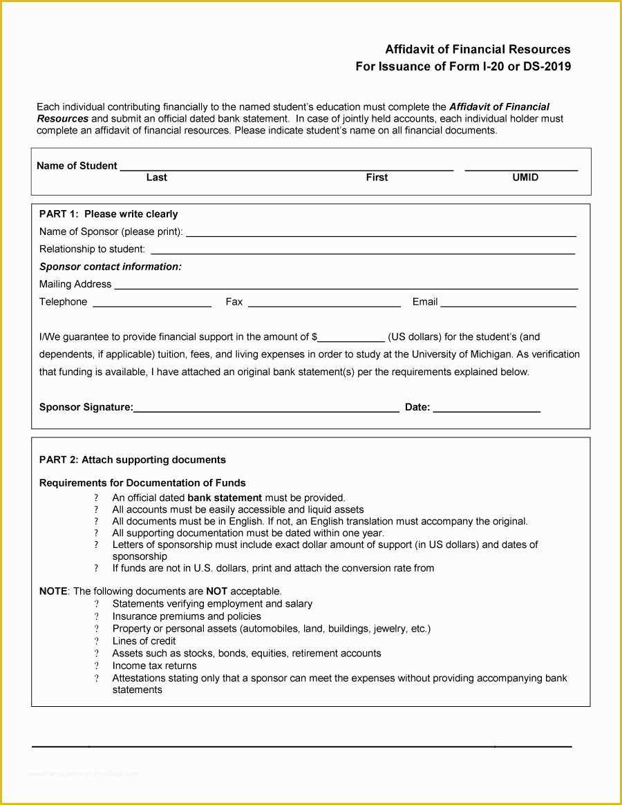 Free Affidavit Template Of 48 Sample Affidavit forms & Templates Affidavit Of