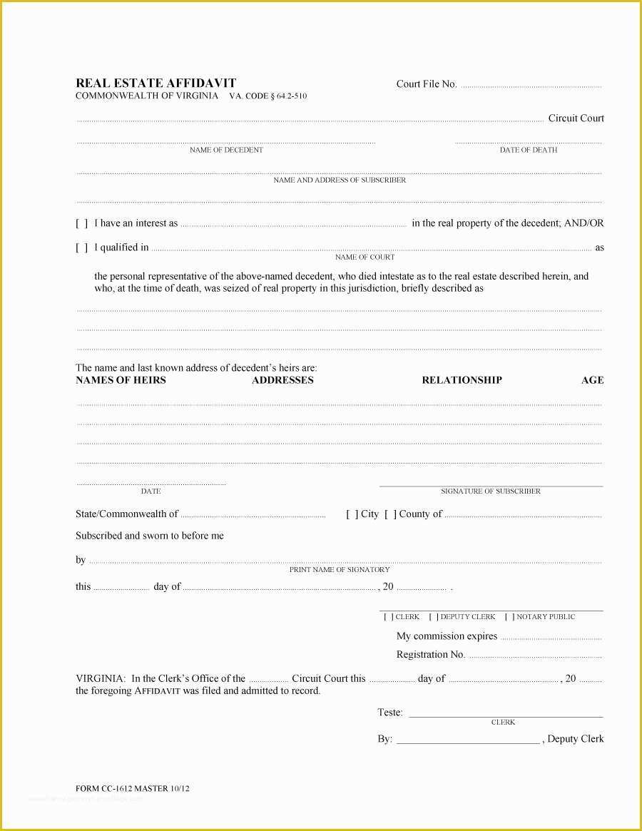 Free Affidavit Template Of 48 Sample Affidavit forms & Templates Affidavit Of