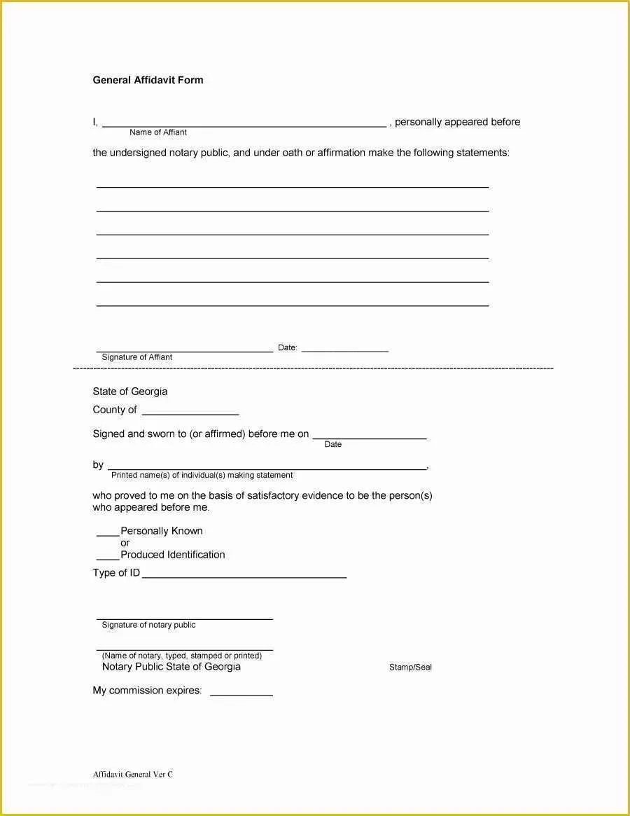 Free Affidavit Template Of 48 Sample Affidavit forms & Templates Affidavit Of