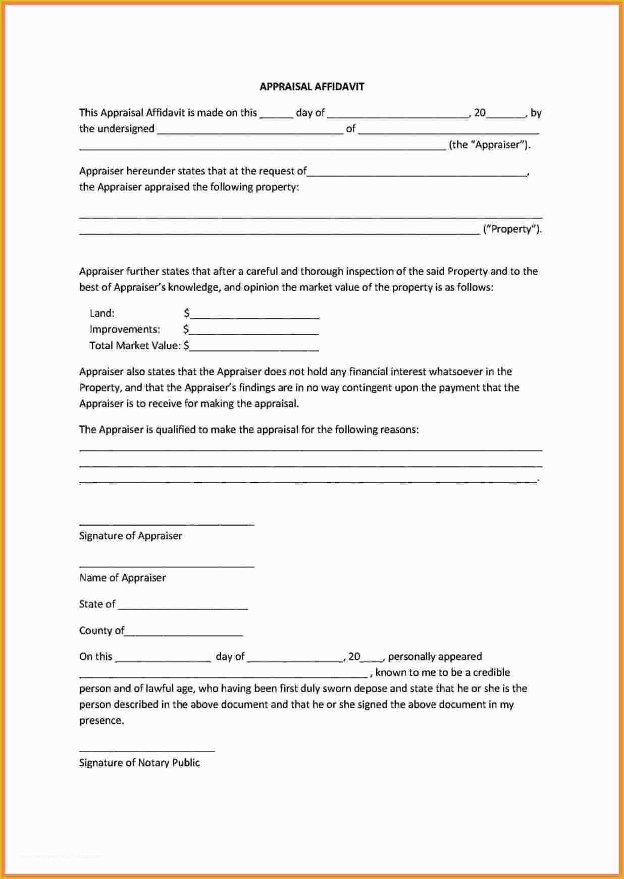 Free Affidavit Template Of 8 Free Affidavit form