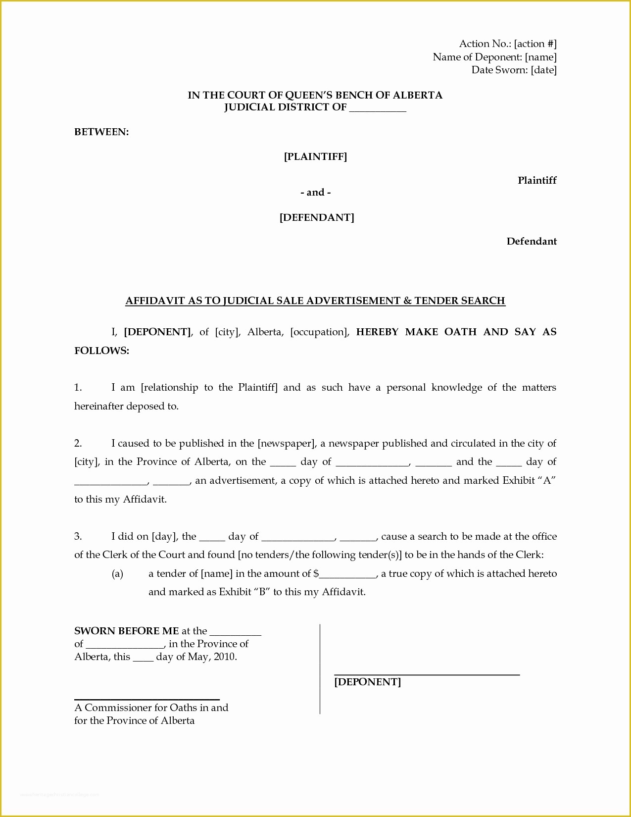 Free Affidavit Template Of Affidavit Template Free Example Mughals