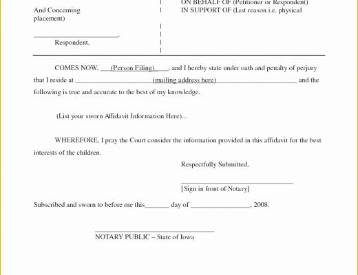 Free Affidavit Template Of Best S Blank Sworn Affidavit form Free Printable