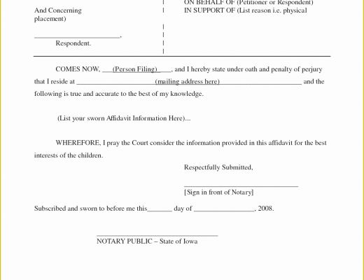 Free Affidavit Template Of Best S Blank Sworn Affidavit form Free Printable