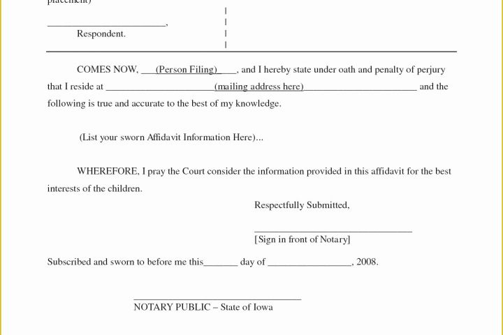 Free Affidavit Template Of Best S Blank Sworn Affidavit form Free Printable