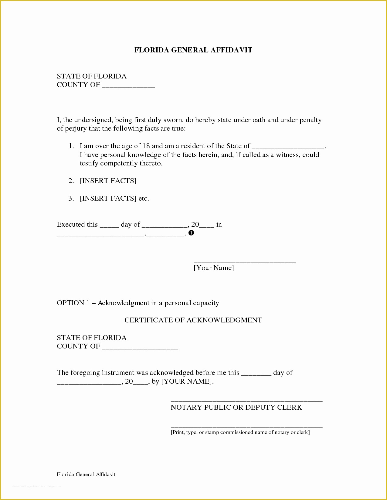 Free Affidavit Template Of Blank Affidavit form Example Mughals