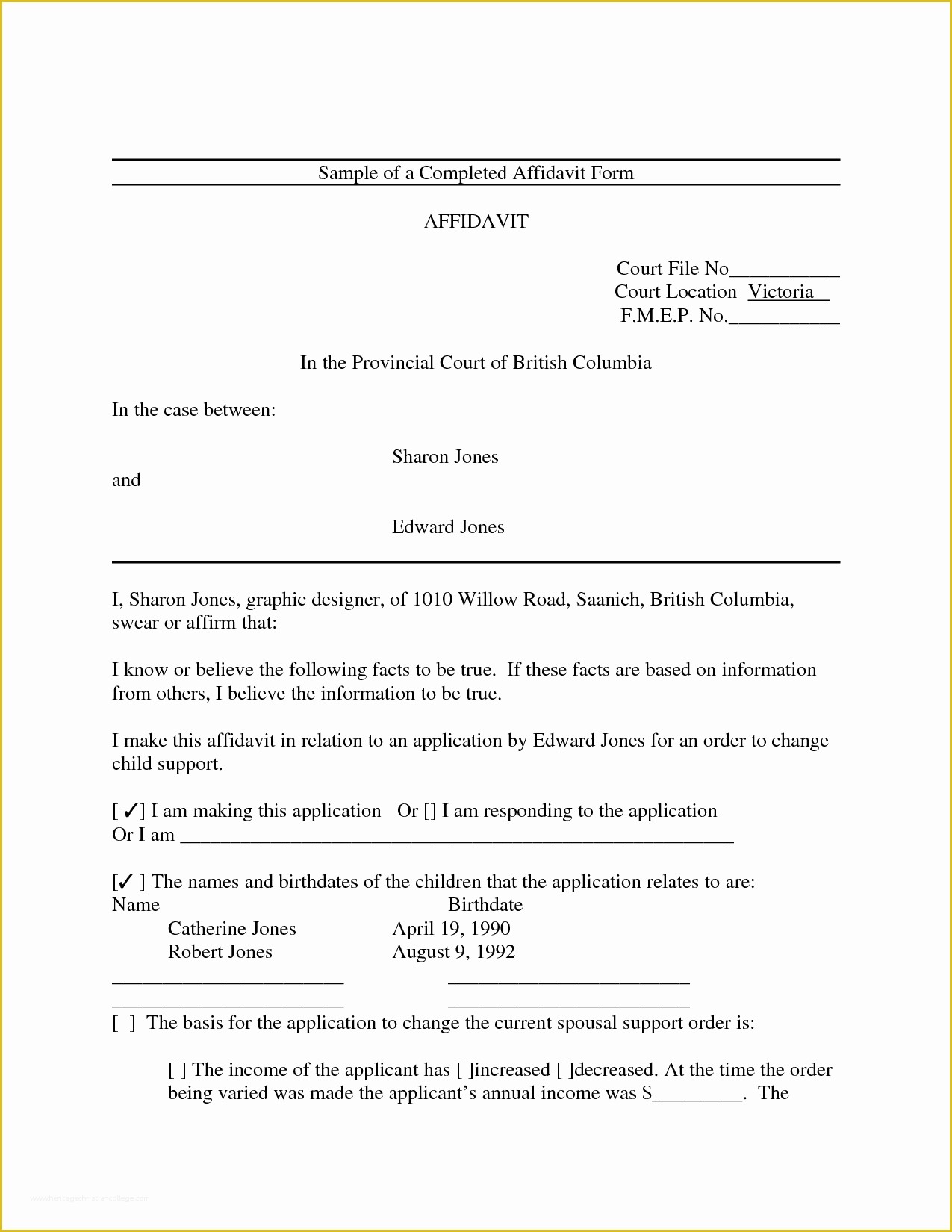 Free Affidavit Template Of format Affidavit for Court Invitation Templates