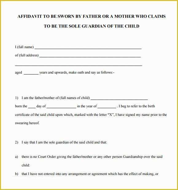 Free Affidavit Template Of Sworn Statement Template 12 Download Free Documents In Pdf