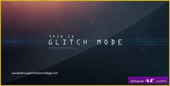 Free after Effects Template Glitch Intro Of Cinematic Space Glitch Logo Reveal after Effects