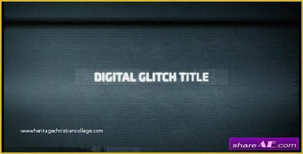 Free after Effects Template Glitch Intro Of Videohive Digital Glitch Title after Effects Templates