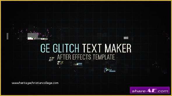 Free after Effects Template Glitch Intro Of Videohive Ge Glitch Text Maker 2 Free after Effects