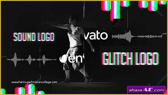 Free after Effects Template Glitch Intro Of Videohive sound Glitch Logo Reveal after Effects