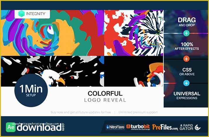 Free after Effects Templates Logo Reveal Of Colorful Logo Reveal Videohive Free Download Free