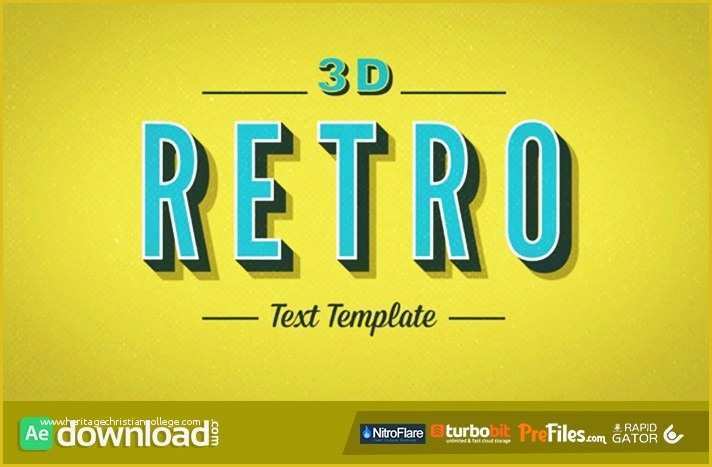 Free after Effects Typography Templates Of 3d Retro Kinetic Typography Videohive Project Free