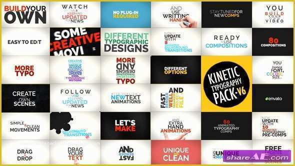 Free after Effects Typography Templates Of Kinetic Typography Pack V 6 after Effects