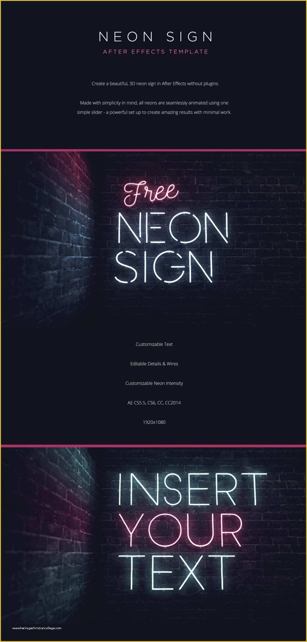 Free after Effects Typography Templates Of Neon Sign Free after Effects Template