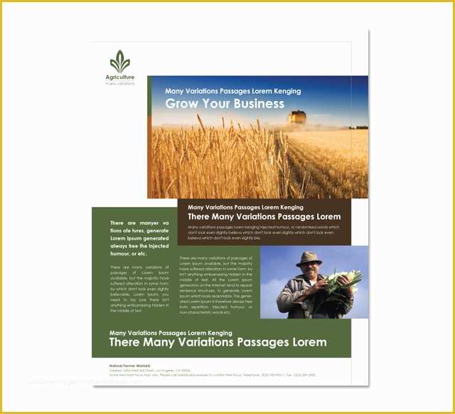Free Agriculture Flyer Templates Of Farming &amp; Agriculture Flyer Template