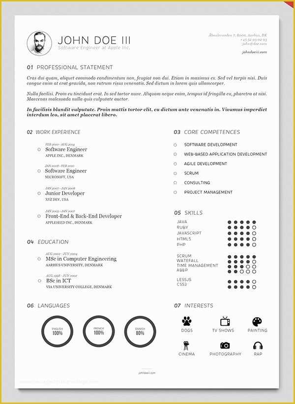 Free Ai Resume Templates Of 20 Best Free Resume Cv Templates In Ai Indesign & Psd