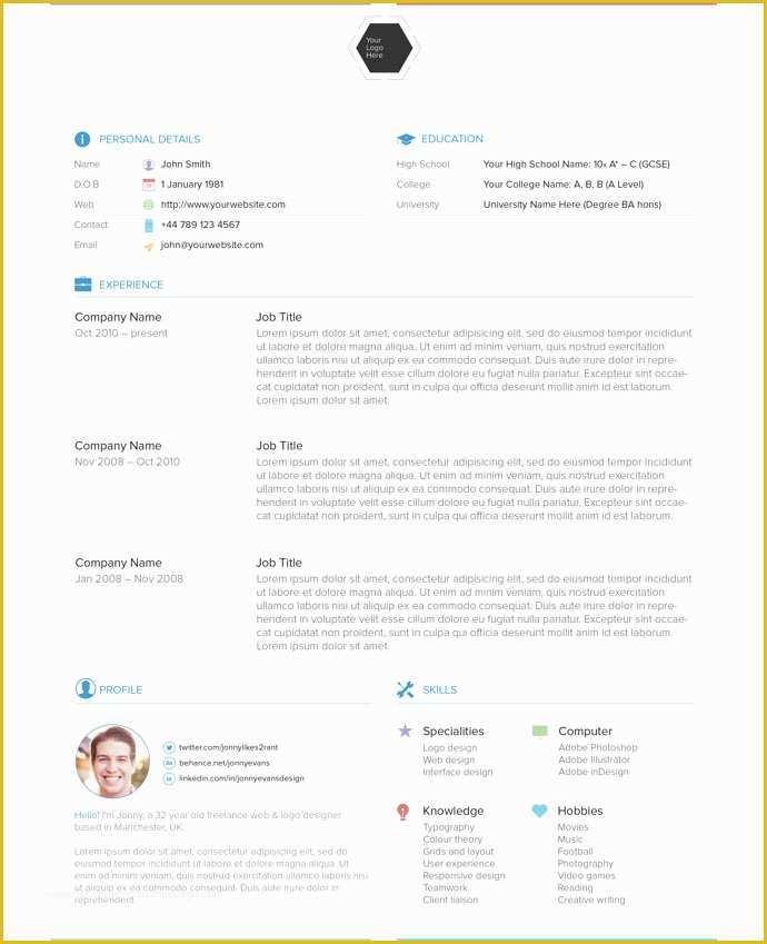 Free Ai Resume Templates Of 28 Free Cv Resume Templates HTML Psd & Indesign – Web