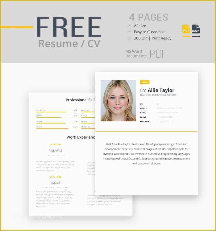 Free Ai Resume Templates Of 30 Best Free Resume Templates In Psd Ai Word Docx