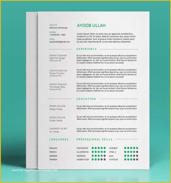 Free Ai Resume Templates Of 50 Beautiful Free Resume Cv Templates In Ai Indesign