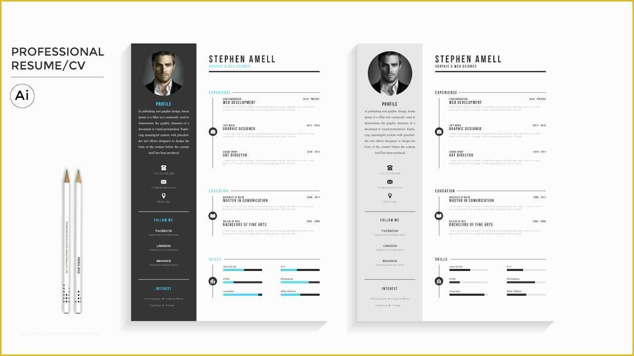 Free Ai Resume Templates Of Curriculum Vitae Professionale Free Template