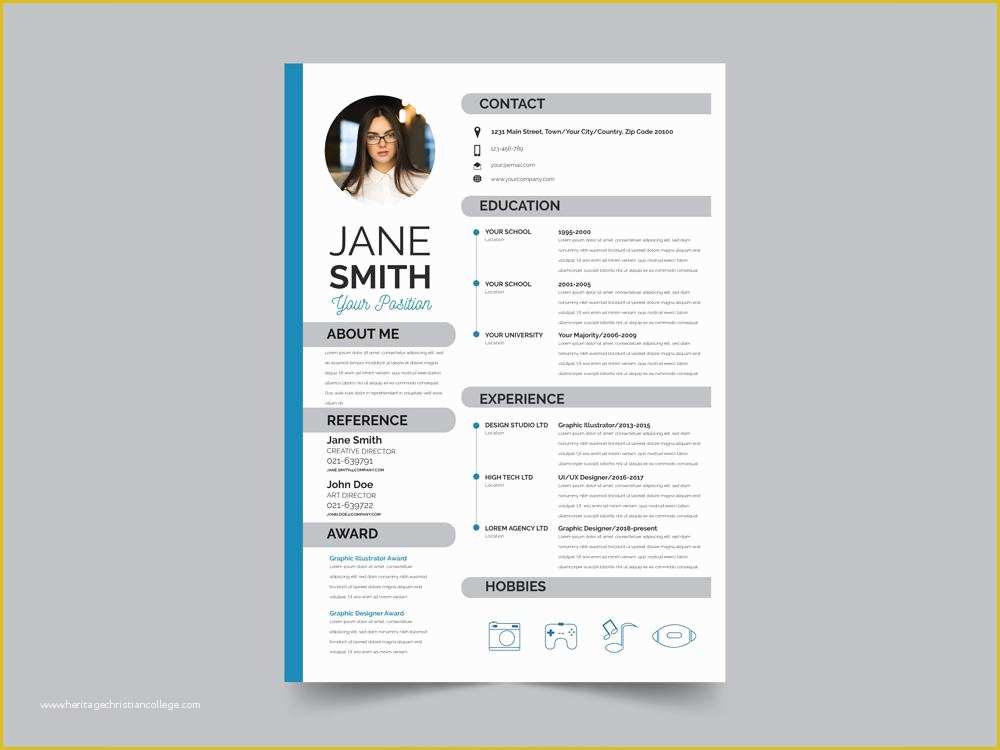 Free Ai Resume Templates Of Free Modern Resume Cv Template with Flat Style Design In