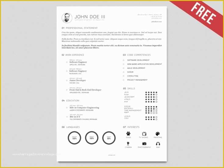 Free Ai Resume Templates Of Simple Illustrator Resume Template Free Download