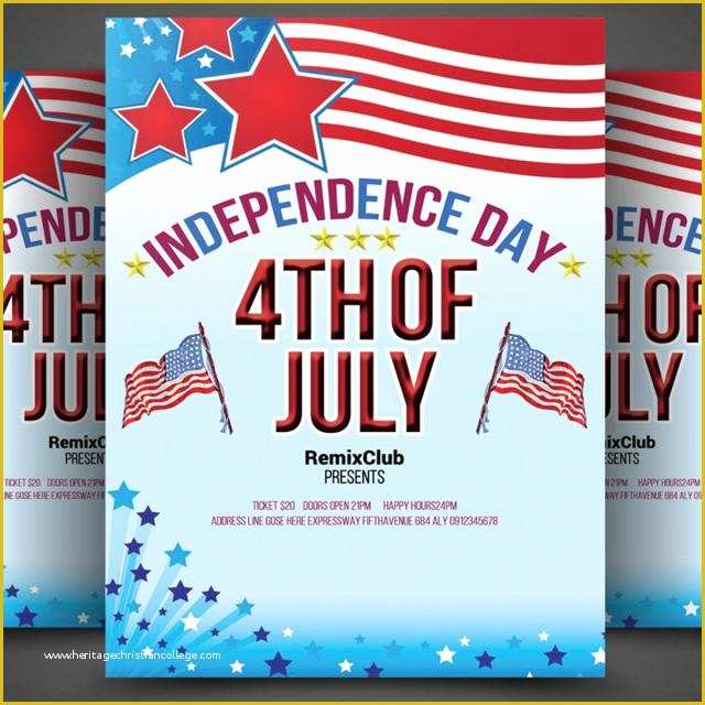 Free American Flag Flyer Template Of 4th Of July American Flag Usa Independence Day Flyer