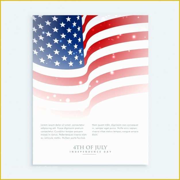 Free American Flag Flyer Template Of Flyer Of 4th Of July with American Flag Vector