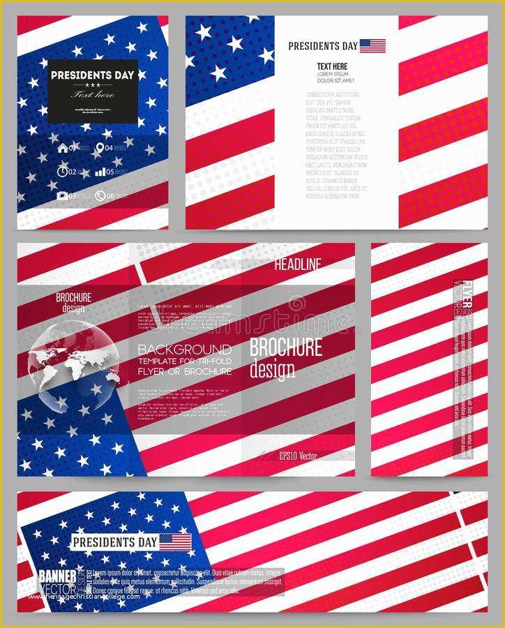 Free American Flag Flyer Template Of Set Business Templates for Presentation Brochure
